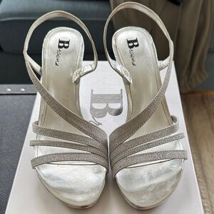 Browns Silver Strappy Heels